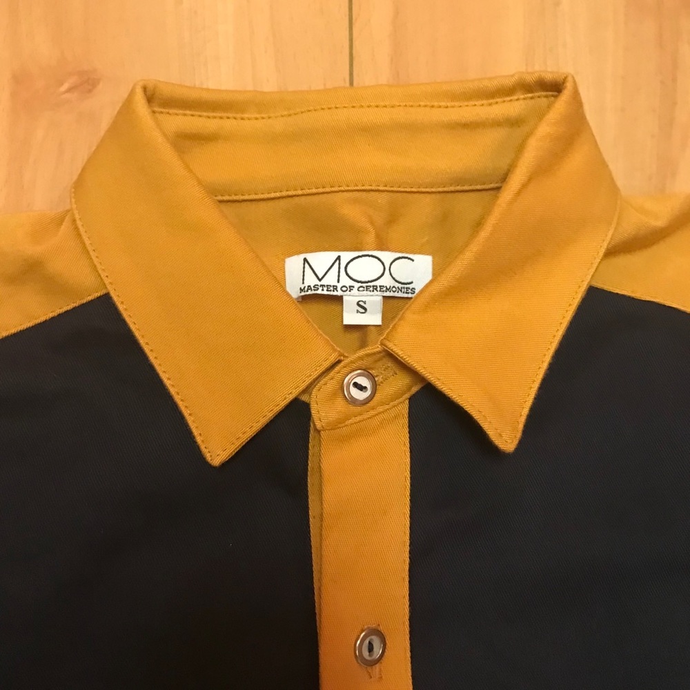 NWOT Black & Orange Fashion Long-Sleeve Button Up - Picture 3 of 6